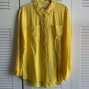 Nordstrom yellow silk shirt